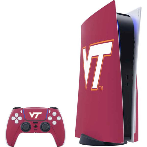 Virginia Tech University Maroon PlayStation PS5 Skins